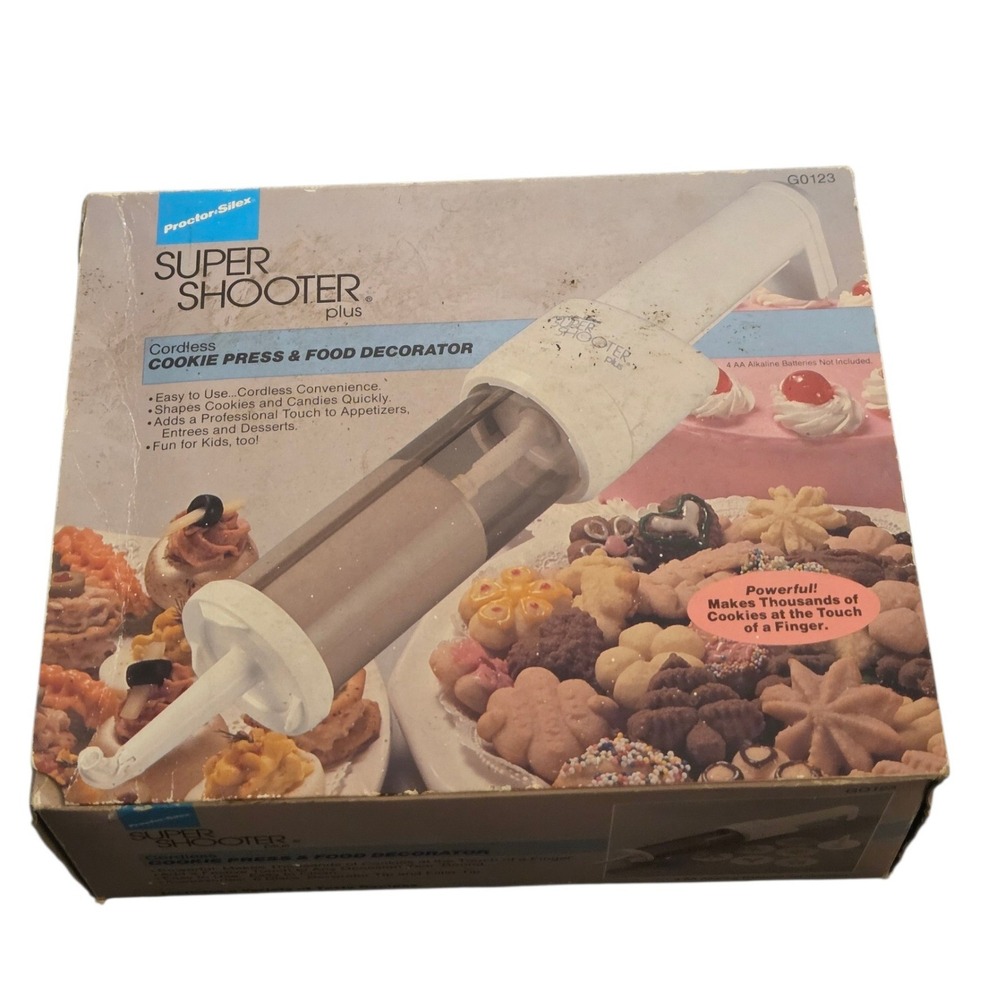 Vintage Proctor-Silex Super Shooter Plus Cordless Cookie Press w/‎ Box & Manual